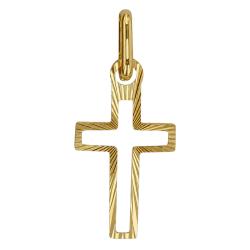 Croix Ajourée et Ciselée en Or Jaune 375, Dimension 10 x 17 mm - Ocarat
