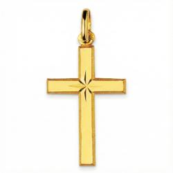 Croix Ciselée en Plaqué Or, 20x18mm - Emanessence