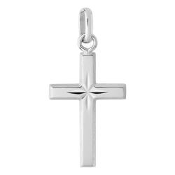Croix Étoile Lapidée en Or Blanc 750 - Emanessence