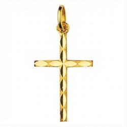 Croix Facettée Plaqué Or, 18x12mm - Emanessence