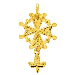 Croix Huguenote Ajourée en Or Jaune 375, Dimension 15 x 26 mm - Ocarat
