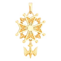 Croix Huguenote en Or Jaune 750, Diamètre 19 mm ou 22 mm - Becker