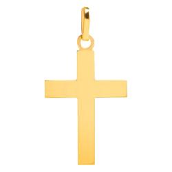 Croix Plate Simple en Or Jaune - Emanessence