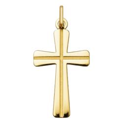 Croix Rainurée en Or Jaune 750 - Argyor