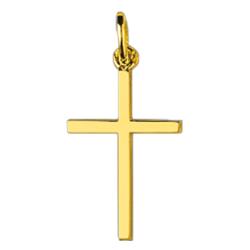 Croix Section Carrée en Or Jaune 750, Dimension 15 x 30 mm - Emanessence