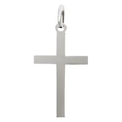 Croix Simple en Or Blanc 750 - Emanessence