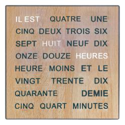 Horloge de Mots Cadran Bois 1237FR - AMS Design