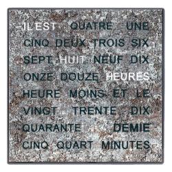 Horloge de Mots Cadran Métal Argenté 1239FR - AMS Design