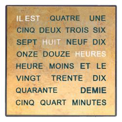 Horloge de Mots Cadran Métal Doré 1241FR - AMS Design