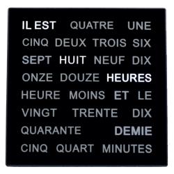 Horloge de Mots Cadran Noir 1235FR - AMS Design