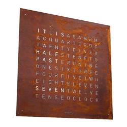 Horloge Earth 45 Creator's Edition Rust (Français) - 45 cm - Qlocktwo