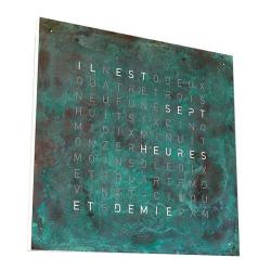 Horloge Earth 45 Creator's Edition : Vintage Copper (Français) - 45 cm - Qlocktwo