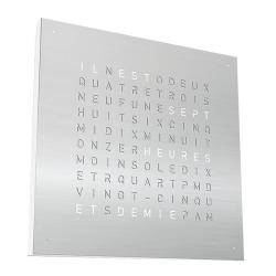 Horloge Earth 45 : Stainless Steel QT5FRSS (Français) - 45 cm - Qlocktwo