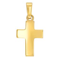 Pendentif Croix Bombée en Or Jaune 750 - Vandona