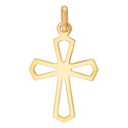 Pendentif Croix Catholique Ajourée en Or Jaune 375 ou 750 - Rosatella