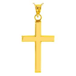 Pendentif Croix Catholique en Or Jaune 375 - Emanessence