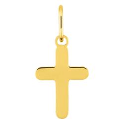 Pendentif Croix Coin Arrondi en Or Jaune 375 - Emanessence