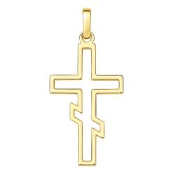 Pendentif Croix Orthodoxe Ajourée en Or Jaune 375 ou 750, 22 mm - Lumiosa