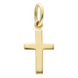 Pendentif Croix Satinée en Or Jaune 375 - Vandona