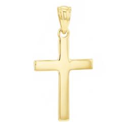 Pendentif Croix Simple en Argent 925 Plaqué Or, 20x14mm - Vandona