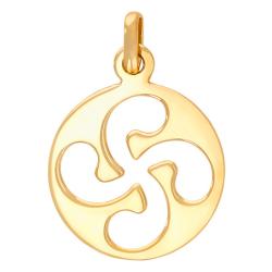 PROMO Pendentif Plaque Ronde Ajourée Croix Basque en Or Jaune 375 ou 750 - Rosatella OCARAT.COM BIJOUTERIE N°1