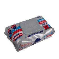 100 Lingettes désinfectantes et nettoyantes - Blanc - 20 cm