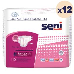 12 paquets - Changes complets SENI QUATRO - Nuit - L - 120 unités