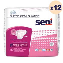 12 paquets - Changes complets SENI QUATRO - Nuit - M - 120 unités