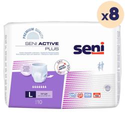 8 paquets - Pants SENI ACTIVE PLUS - NUIT - L - 80 unités