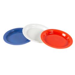 Assiette antidérapante à rebords en porcelaine extra dure - Bleu - 2,3 cm