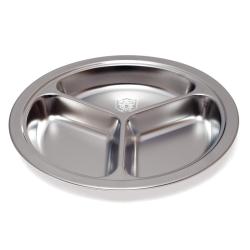 Assiette inoxydable ronde à compartiments