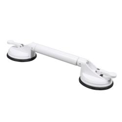 Barre de maintien ventouses résistante télescopique 44-56 cm - Blanc - 60 kg