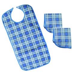 Bavoirs pour adulte (Lot de 3) - Bleu - 90 cm
