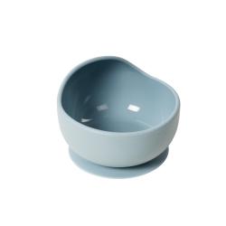 Bol silicone à ventouse et à rebord ergonomique - Bleu - 7,5 cm