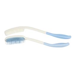 Brosse et peigne avec longue poignée (lot de 2) - 36 cm