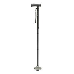 Canne de marche à embout stabilisateur pliable Hurrycane - Noir - 158 kg