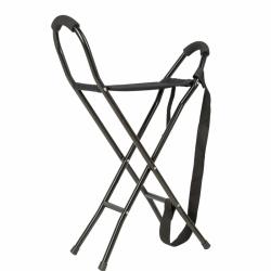 Canne siège assise tissu - Noir - 16 cm