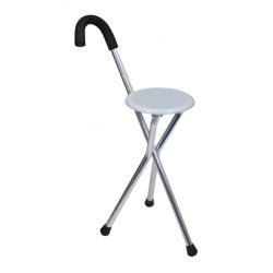Canne siège trepied pliante - Gris - 30 cm