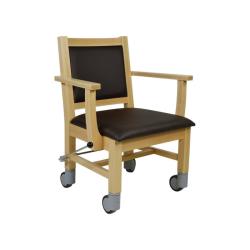 Chaise à roulettes ergonomique bariatrique avec frein centralisé Lubeck - Marron foncé - 55 cm