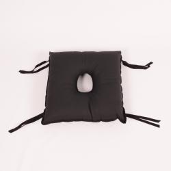 Coussin anti escarre carré avec trou Saniluxe - Noir - 42 cm