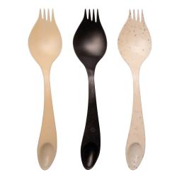 Cuillère fourchette Georgette végétale - Lot de 50 - Noir charbon - 16 cm