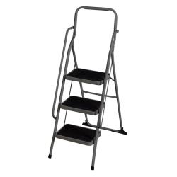 Escabeau de sécurité 3 marches - Noir - 66 cm