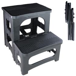 Escabeau double marche pliable - 150 kg