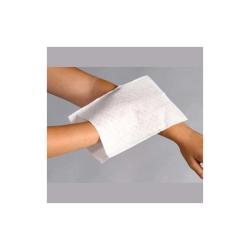 Gants de toilette gaufré à usage unique (lot de 50) - Blanc - 23 cm