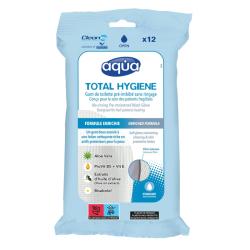 Gants de toilette pré-imbibés Aqua Total Hygiène Cleanis - Taille : Universel - Blanc - Universel