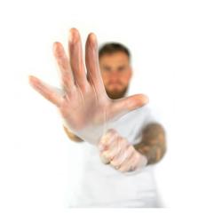 Gants d'Examen Jetables en Vinyle stretch - Non Poudrés - Boîte de 100 - Taille : S - Blanc - S