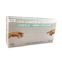 Gants jetables vinyles non poudrés (x100) - Taille : L - Blanc - L