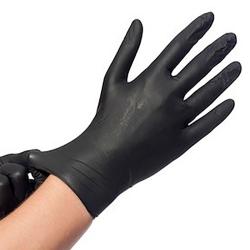 Gants noirs en nitrile non poudrés (x100) - Taille : L (8/9) - Noir - L (8/9)