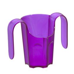 Gobelet à découpe nasale avec poignées et porte paille - Cassis - 16 cl