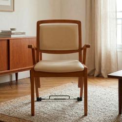 La chaise bridge avec roulette de déplacement Nestor - Beige - 59 cm